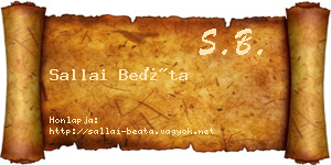 Sallai Beáta névjegykártya