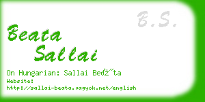 beata sallai business card